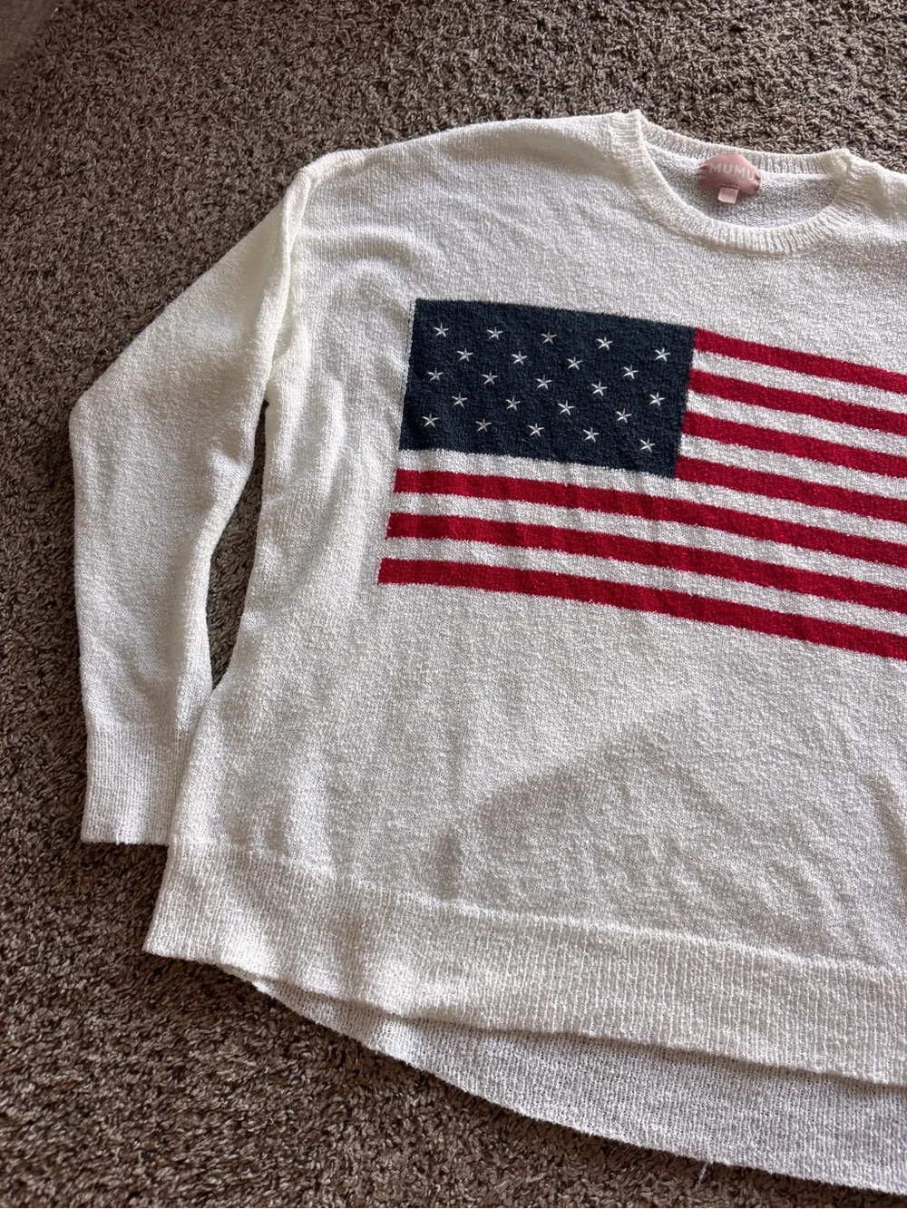 Show Me Your Mumu USA July American Flag Woodsy Summer Sweater Women’s medium - Picture 2 of 10